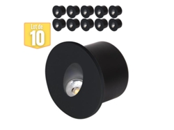 Conjunto de 10 puntos LED de pared redondo Black 3W 4000K HOROZ ELECTRIC