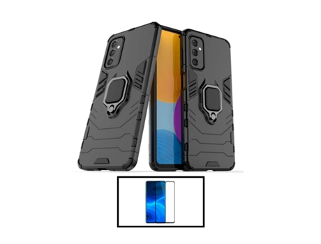 Pantalla De Vidrio Templado De Cubierta Completa 5D + Kit De Caja De Defensa Militar 3X1 Para Samsung Galaxy A04s - Negro