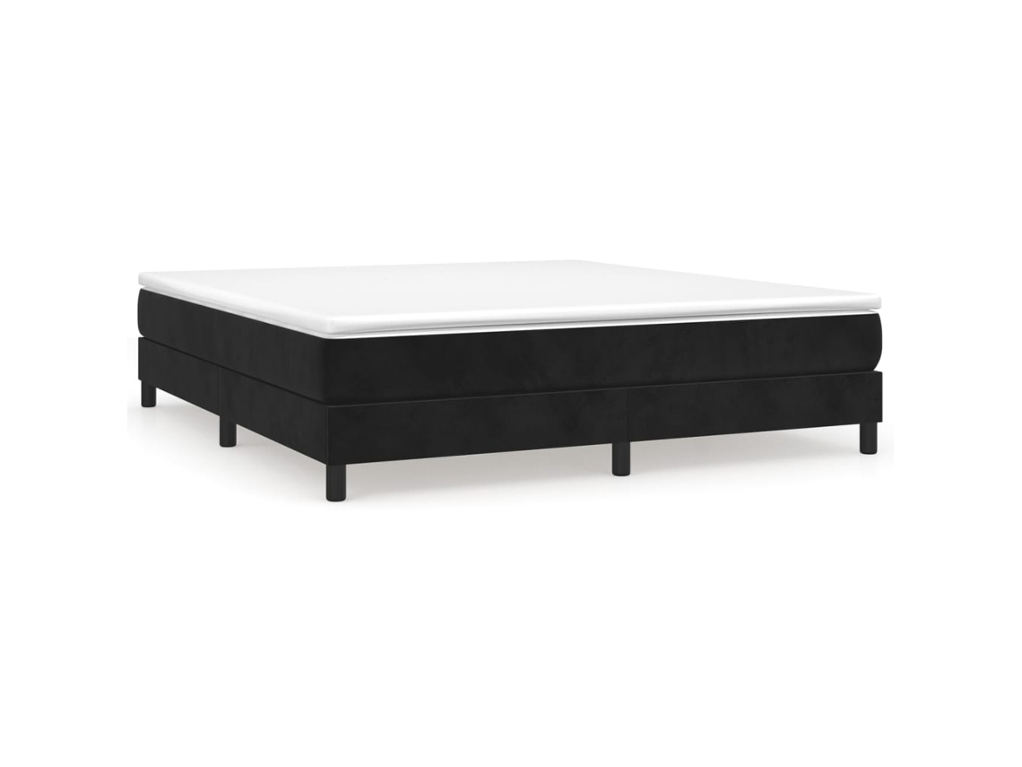 Maison Exclusive - Cama Box Spring Con Colchón Terciopelo Negro 180x200 Cm