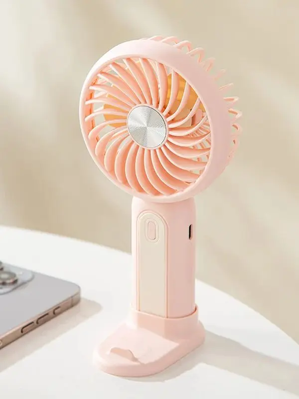 Ventilador De Escritorio Silencioso (rosa), Equipado Con Una Batería Recargable De 300 Mah, Ventilador Portátil.