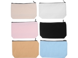 Juego De 6 Estuches De Lona Con Cremallera Para Lápices, Ideales Para Material Escolar Y De Oficina. Bolsas De Almacenamiento.