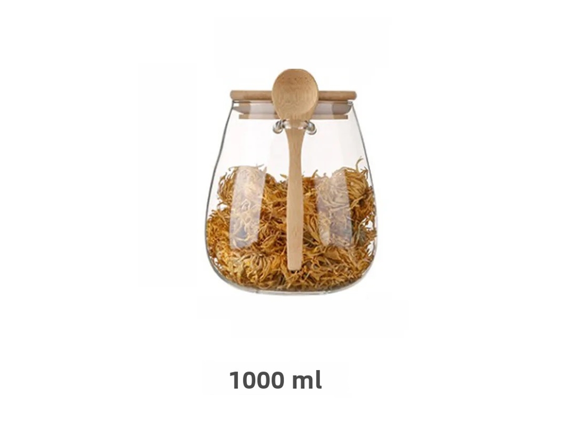 MDUG Recipiente hermético de vidrio para almacenar alimentos con tapa de sellado (1000 ml)