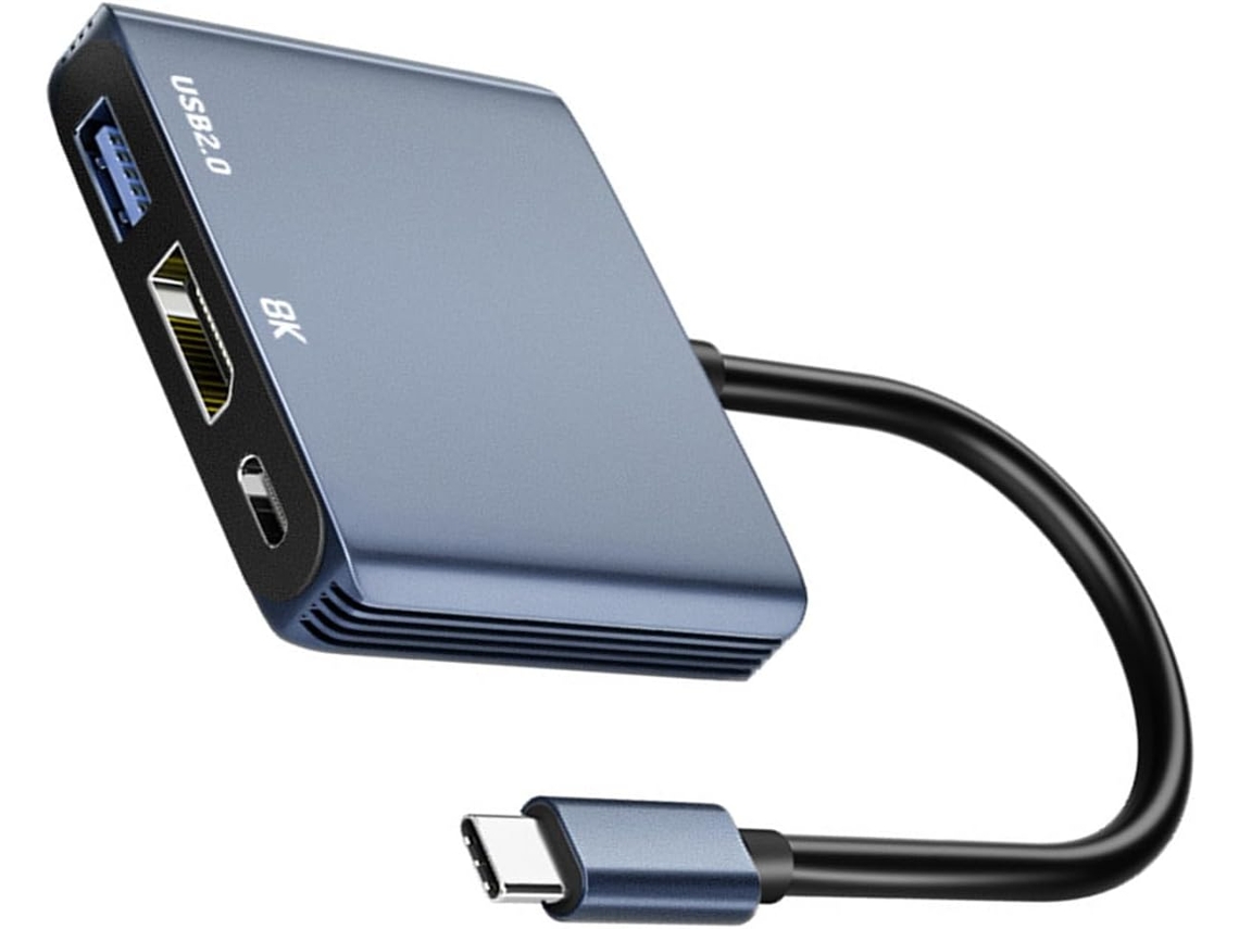 Adaptadores Usb-c A Dp1 4 Hdtv, Diseño Multipuerto Y Carga Pd100w.