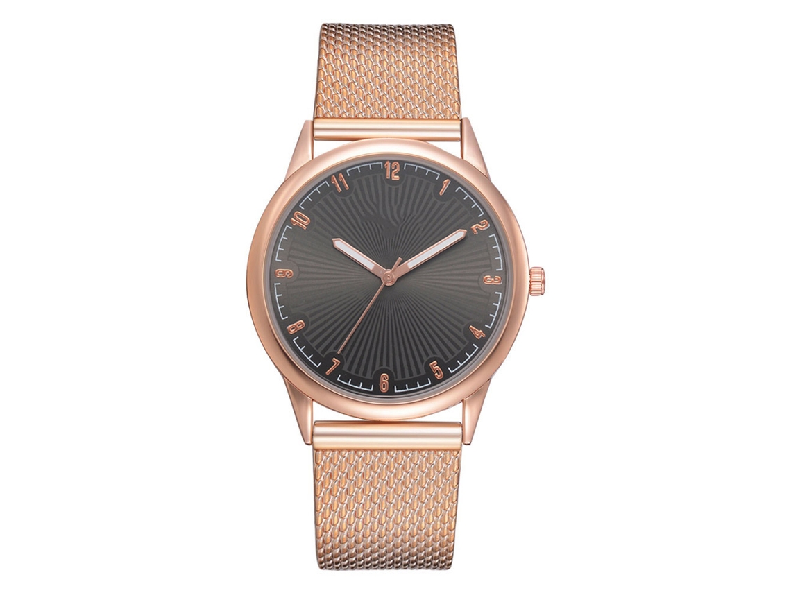 Reloj De Pulsera De Cuarzo Para Mujer Con Correa De Silicona, Estilo Moderno Y Elegante (oro Rosa Y Negro).