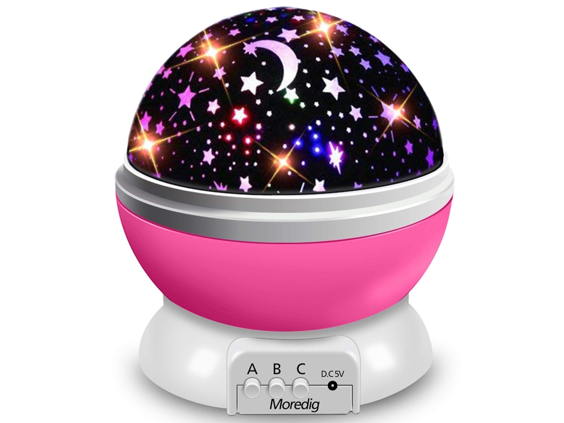 Proyector de estrellas de 360° para niños con 8 colores (rosa)