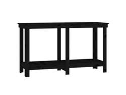Maison Exclusive - Banco De Trabajo De Madera Maciza De Pino Negro 140x50x80 Cm