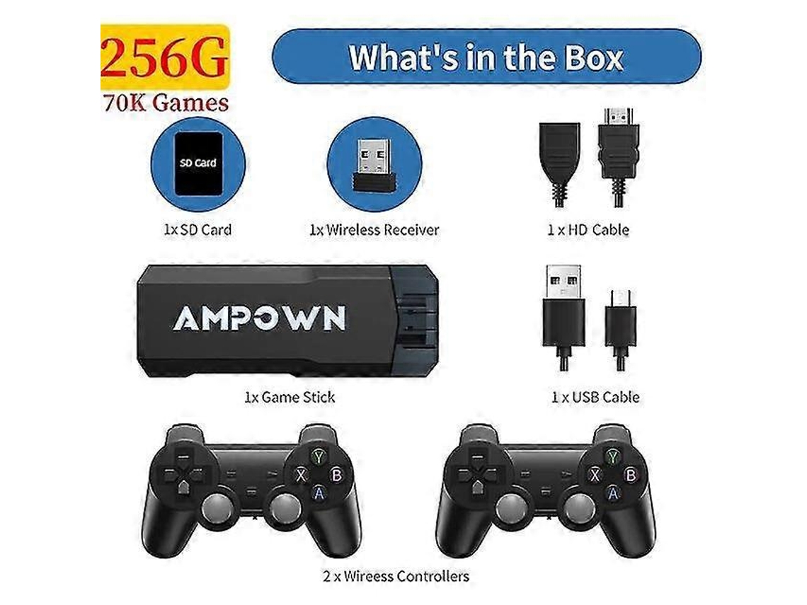 Gd20 Game Stick X2 Consola De Videojuegos 70kgames Emuelec4.3 Cpu Aigame 905m Controlador Inalámbrico 4k Hd Juegos Retro Para Ps1 N64