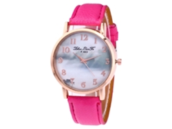 Reloj De Pulsera Analógico Para Parejas Con Elegante Correa De Pu Y Movimiento De Cuarzo (rosa Y Rojo).