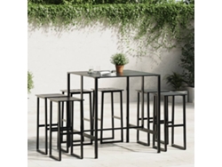 Conjunto Bar De Jardim 7 Peças Aço Revestido A Pó Preto Dkd Home Decor