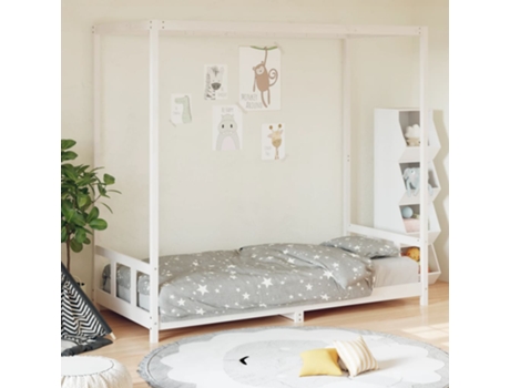Estructura De Cama Infantil VIDAXL Blanco Madera (90x190 cm)