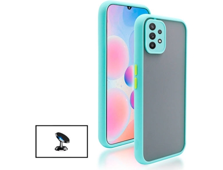Kit Funda Antichoque y Soporte Magnético de Coche Samsung Galaxy A32 5G PHONECARE Azul Claro