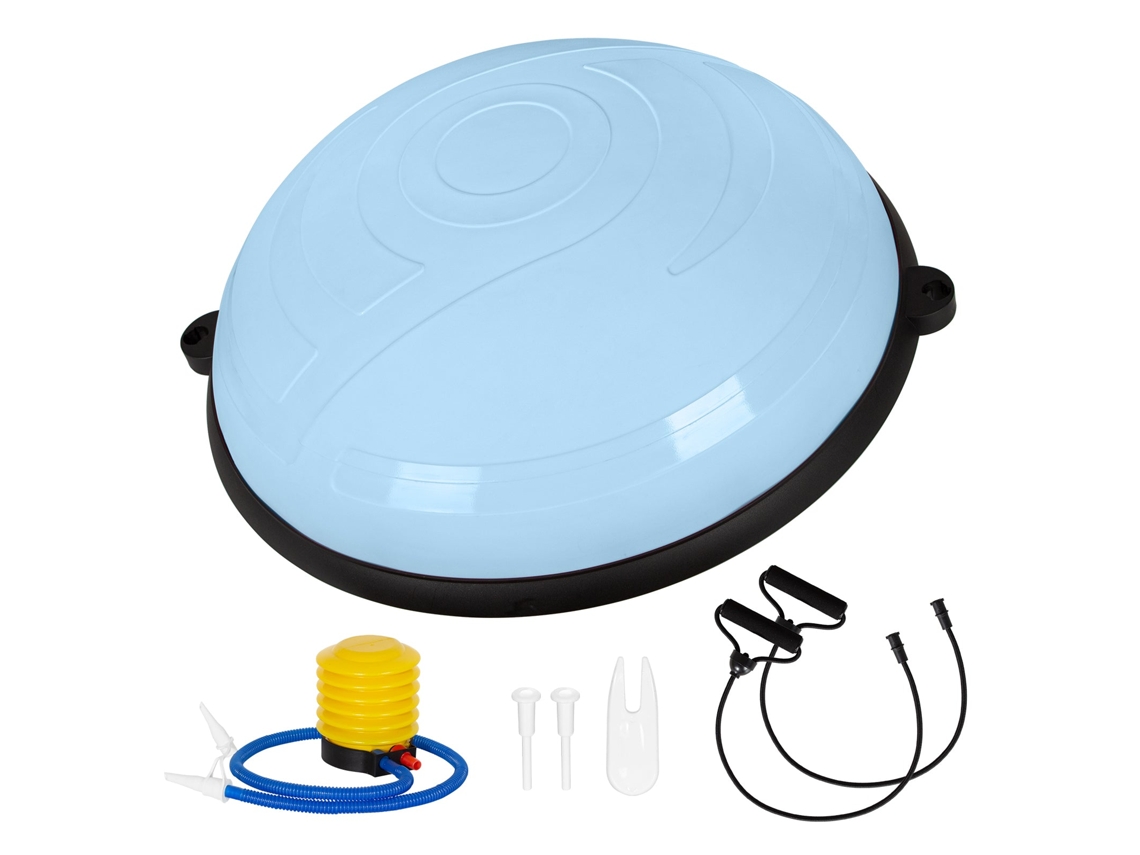 Leogreen Entrenador De Equilibrio, 58 Cm Equilibrio Trainer Balance Ball, Con Inflador Y 2 Bandas De Fitness, Azul