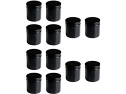 Lot De 12 Pots Cosmétiques En Pet 500 Ml Negro Large Ouverture 89 Dents Conteneurs Maquillaje