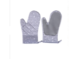 Guantes de horno Rebe resistentes al calor, antideslizantes, aislantes e ignífugos para hornos microondas, color azul, paquete de 2 unidades.