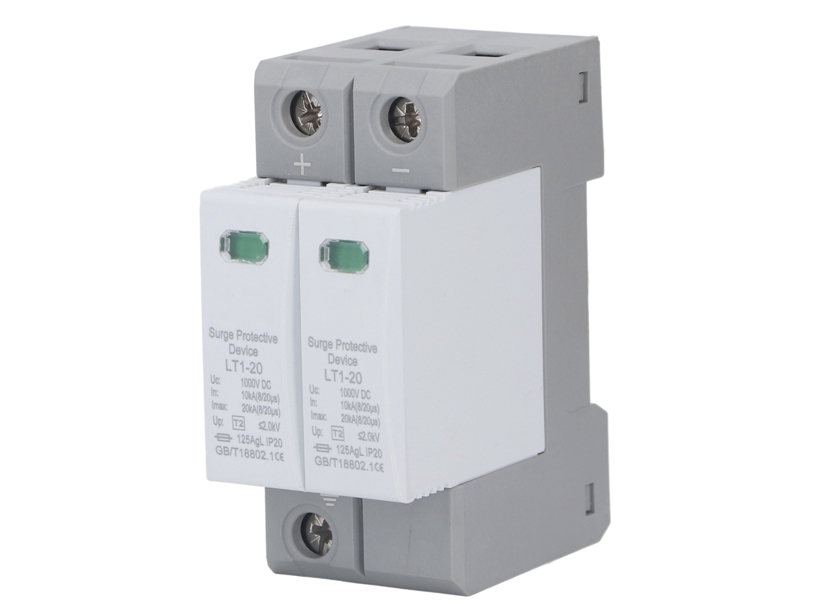 Protector De Sobrecarga Fotovoltaico 10ka-20ka 2p 36mm 1000v Arrester De Onda De Choque Para Instalación En Rail