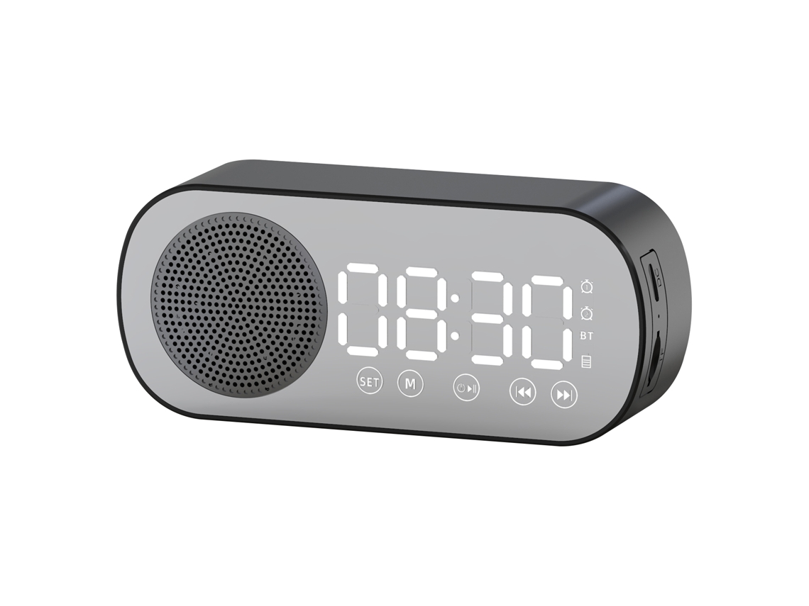 Altavoz De Reloj Despertador Bluetooth Inteligente (pantalla De Espejo) Ender Online Versión En Inglés Z7 Negro