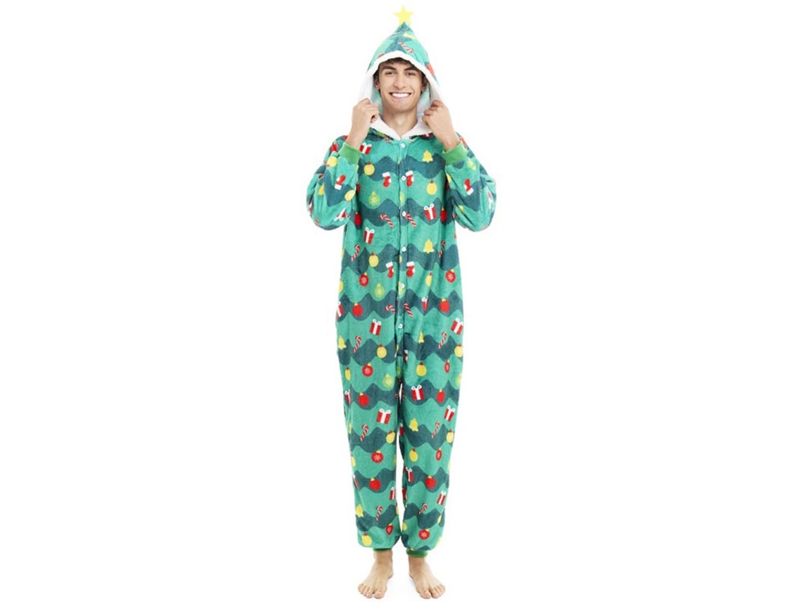 Disfraz o Pijama Árbol de Navidad con capucha para adulto