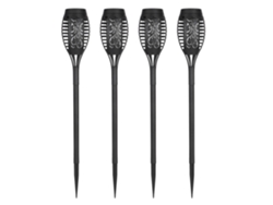 2026-4pcs Linterna Solar Con Llama Parpadeante, Luz De Jardín Exterior Impermeable Para Patio Y Jardín