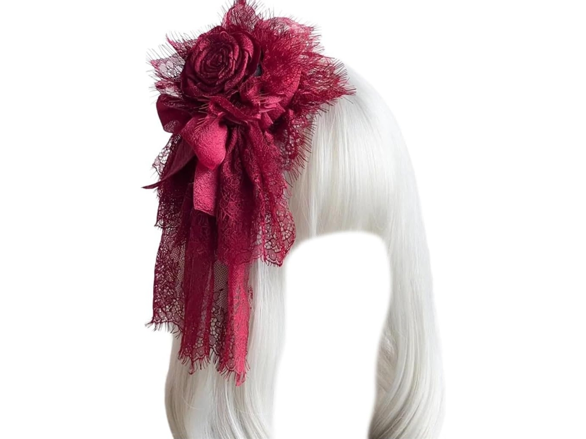 Elegante Pinza Para El Cabello De Encaje Con Lazo Para Disfraz De Anime - Baile De Máscaras, Fiesta,