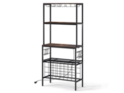 Bodega industrial con tomas de corriente, soporte para copas y 8 ganchos, 75 x 33 x 165 cm NORTHIX | NORTHIX