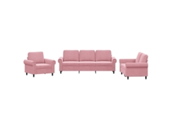 Maison Exclusive - Juego De Sofás Con Cojines 3 Piezas Terciopelo Rosa