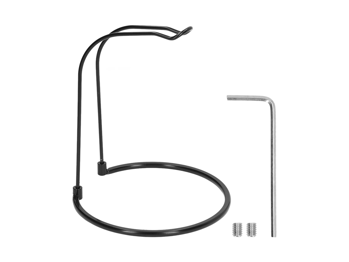 Soporte Ligero, Desmontable Y Giratorio De Acero Inoxidable Para Carretes De Pesca, Con Base Redonda Y Marco Superior Negro En Forma De U.