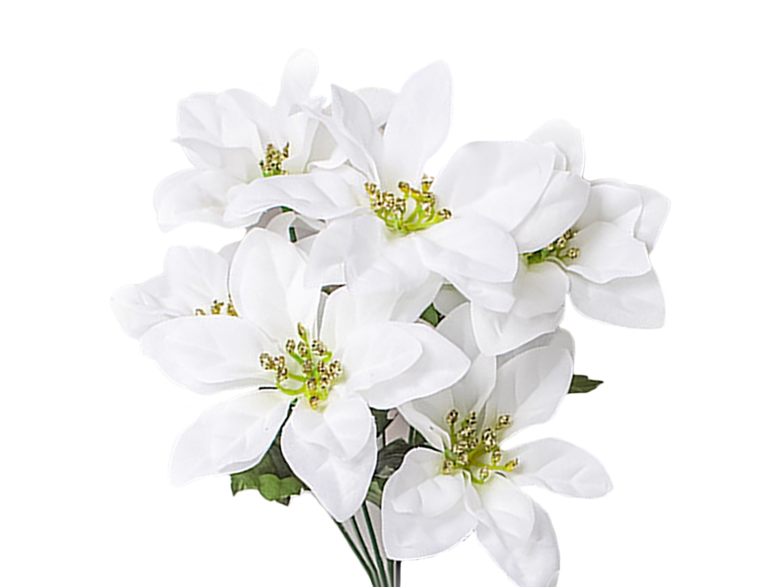 Rama artificial de flor de Pascua, decoración navideña, utilería para espectáculos
