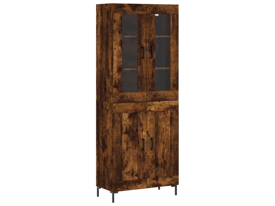 Maison Exclusive - Aparador Alto Madera Contrachapada Roble Ahumado 69,5x34x180 Cm