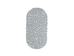 Relaxdays Alfombra Bañera Antideslizante, Diseño Piedra, Alfombrilla Baño Ventosas, Pvc, 1 Ud., 66,5 X 34,5 Cm, Gris