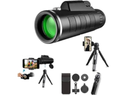 Prismáticos ENKERS Monoculares 12X50 HD Teléfono móvil con soporte para teléfono móvil Trípode portátil Telescopio impermeable-Verde