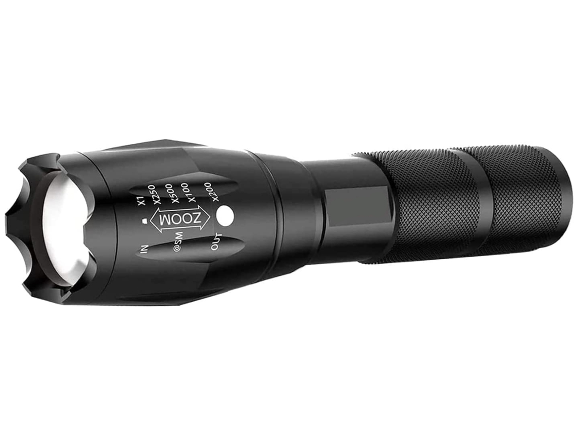 Kit de linterna táctica militar de 2000 lúmenes con zoom y 5 modos, linternas LED negras Yizhood