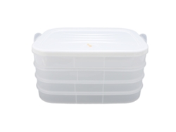 Caja De Almacenamiento De Ravioles De 4 Capas Con Tapa De Cierre Seguro, Apilable, Pp, Para Refrigerador.