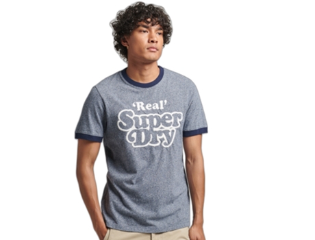 Camiseta para Hombre SUPERDRY (Algodón - XL - Azul)