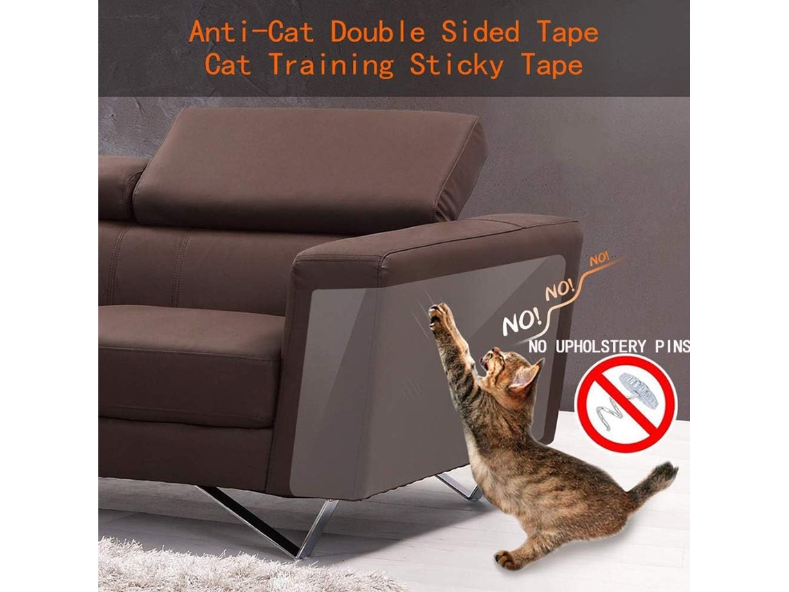 Barrera para el hogar a prueba de mascotas, cinta protectora contra arañazos de gato para muebles, transparente de doble cara, entrenamiento antigatos