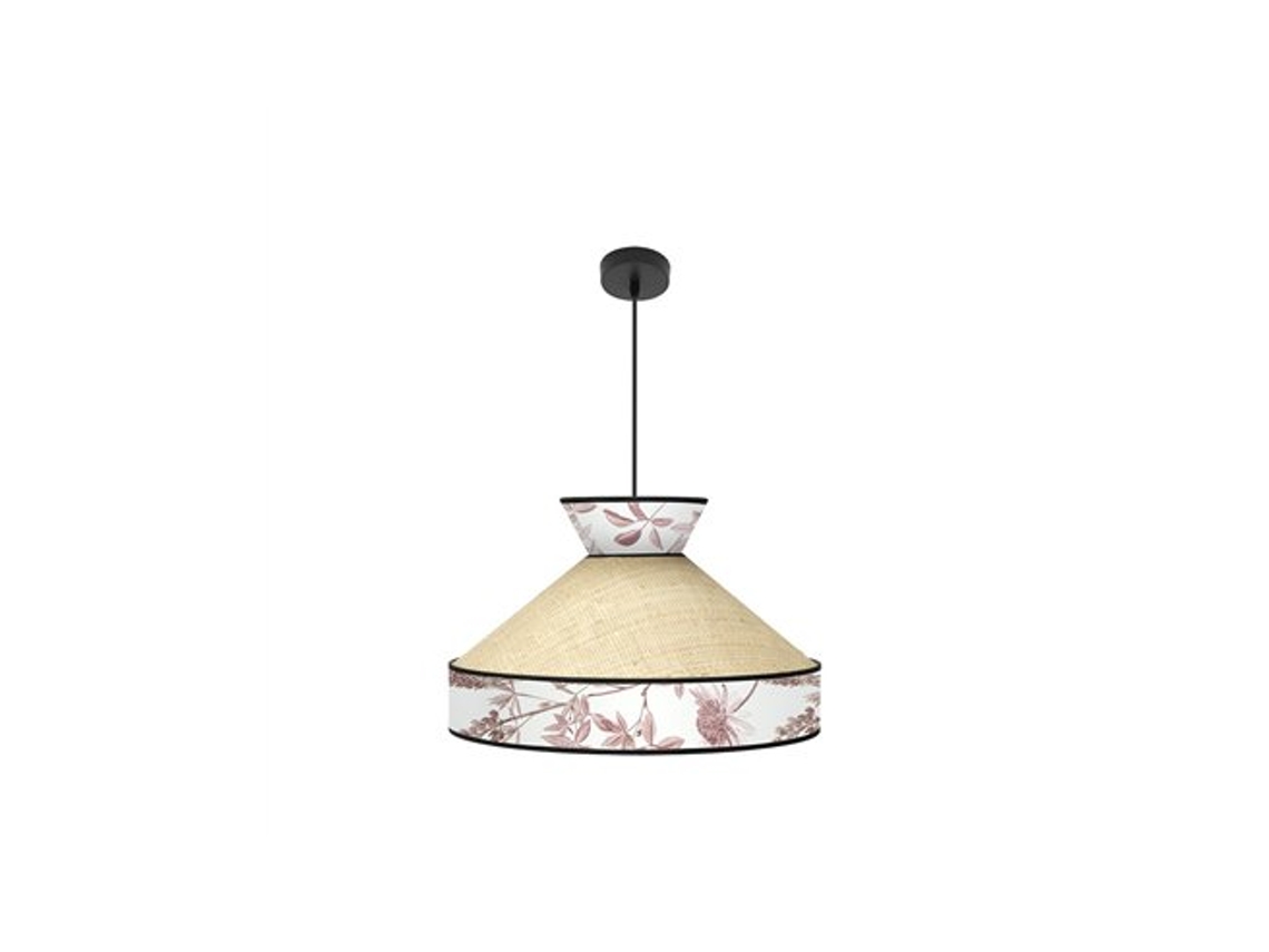 Lámpara colgante Constantinopla, Ø50cm, altura regulable, 1xe27, beige y rojo Fabrilamp (bombilla no incluida)