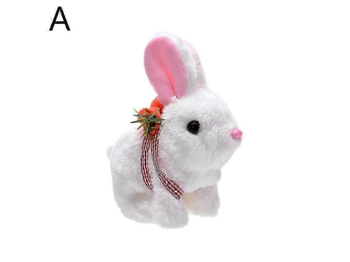 2026altiro-conejo De Peluche Eléctrico Con Orejas Brillantes, Mochila, Simulación, Camina Y Mueve La Boca, Mochila Blanca