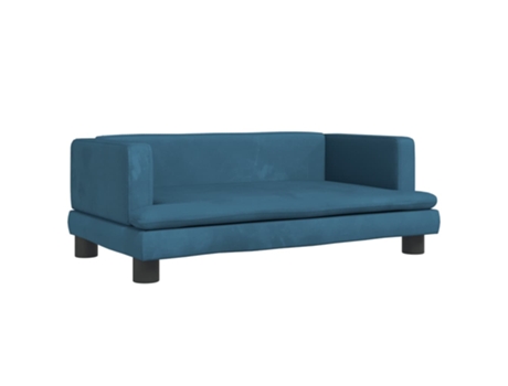 Sofá para niños de terciopelo azul 80x45x30 cm VIDAXL