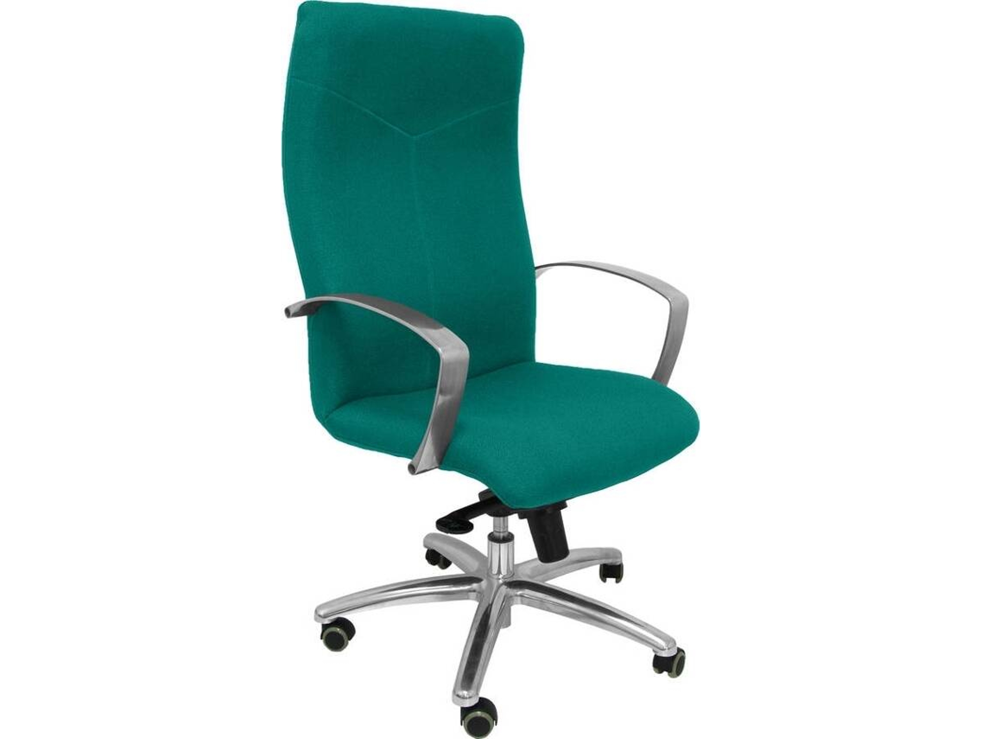 Silla de Escritorio Ejecutiva PYC Caudete Verde con ruedas antiarañazos (Brazos Fijos - Tejido)