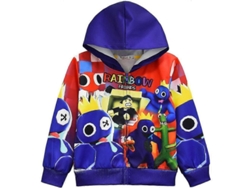 Chaqueta con capucha Rainbow Friends para niños, manga larga, primavera/otoño, cierre de cremallera, talla B, 8-9 años