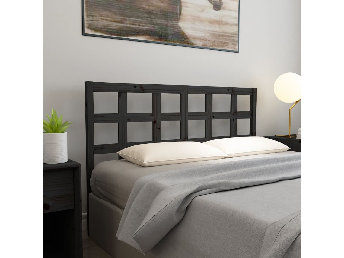 Cabecero De Cama Madera Maciza De Pino Negro 165,5x4x100 Cm