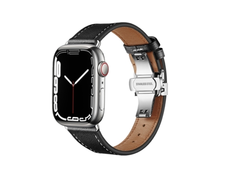 Correa para Smartwatch Piel Genuina con Hebilla de Mariposa para Apple Watch Series 9, 8 y 7 41 mm / SE 3 y SE 2, 6 y SE y 5 y 4 40 mm / 3 y 2 y 1