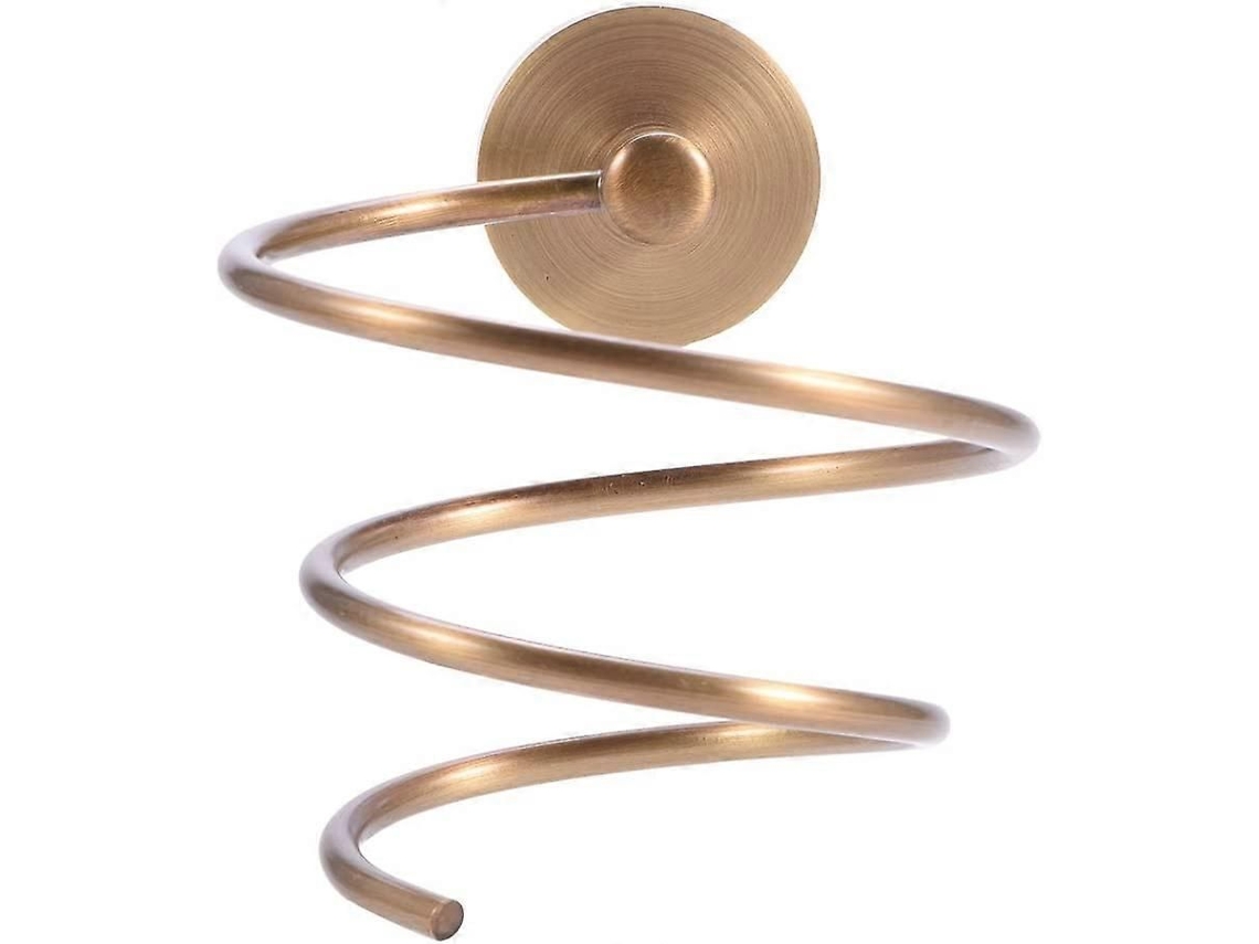 Soporte de latón para secador de pelo, organizador de baño con estante para el cabello y redecilla para el cabello. GOKOCO