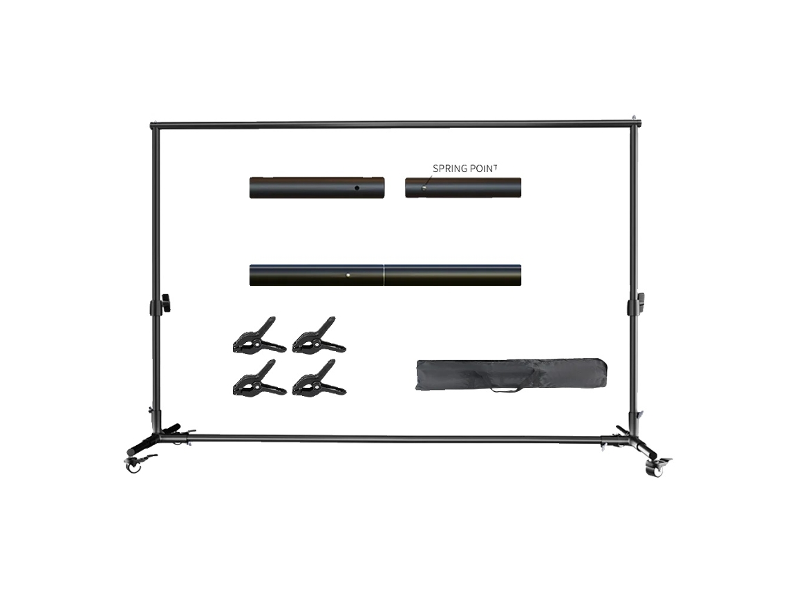 Soporte portátil para fondo de fotografía con ruedas, tamaño ajustable, 2 x 3 m, compatible con OEM
