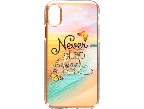 Funda Apple iPhone XS AVIZAR Playa con Anillo de Soporte (Naranja)