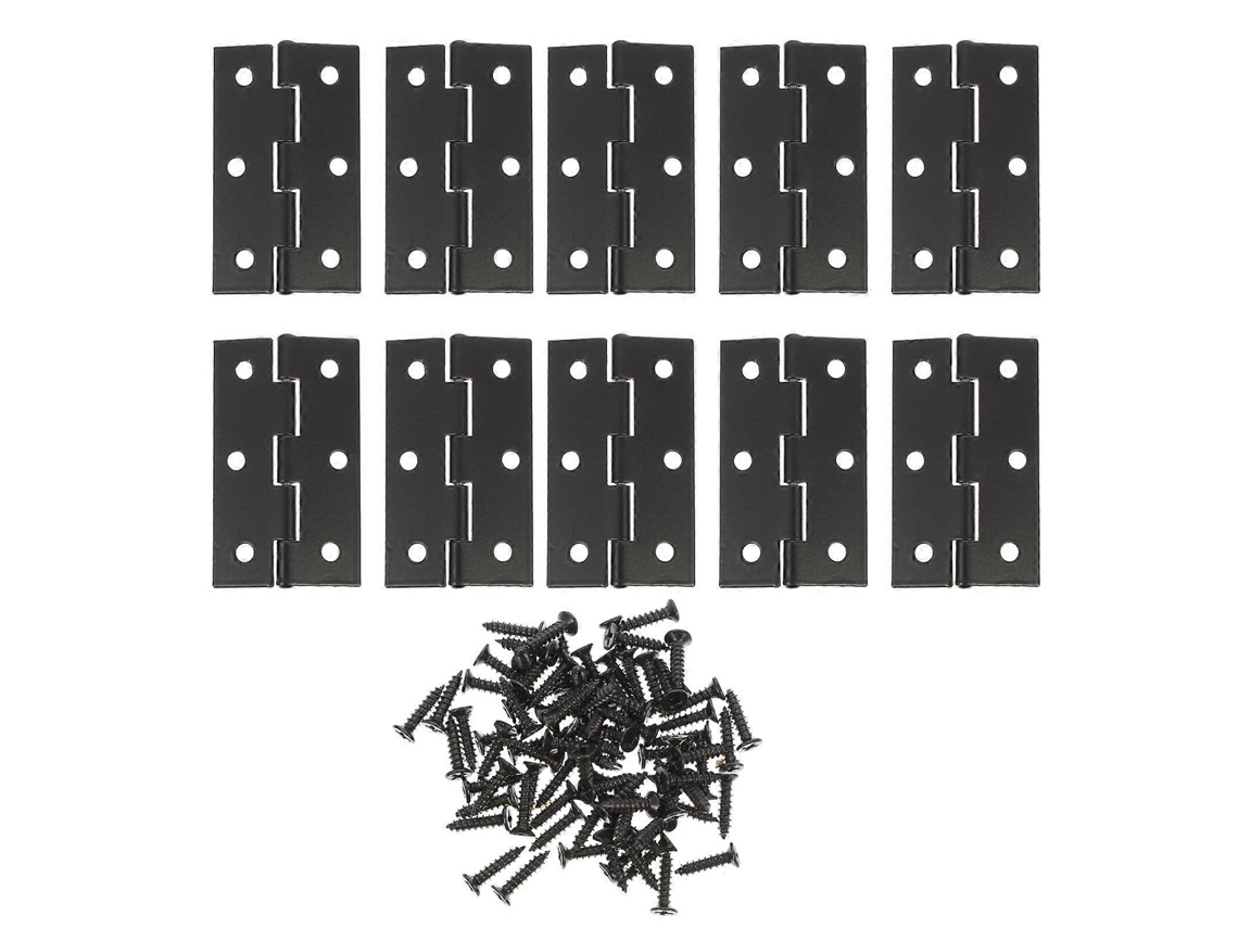10 Bisagras De Hierro Negro Para Puertas De Gabinete, Bisagras Metálicas Pesadas Para Muebles, Fáciles De Instalar 6x3.5cm Negro