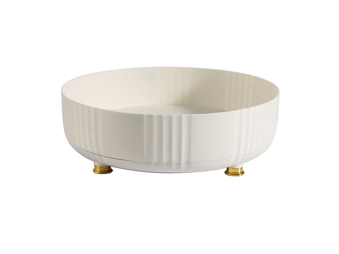 Bandeja Giratoria De 360 Grados Para Almacenar Especias Y Cosméticos, Color Beige, 28 X 9 Cm.