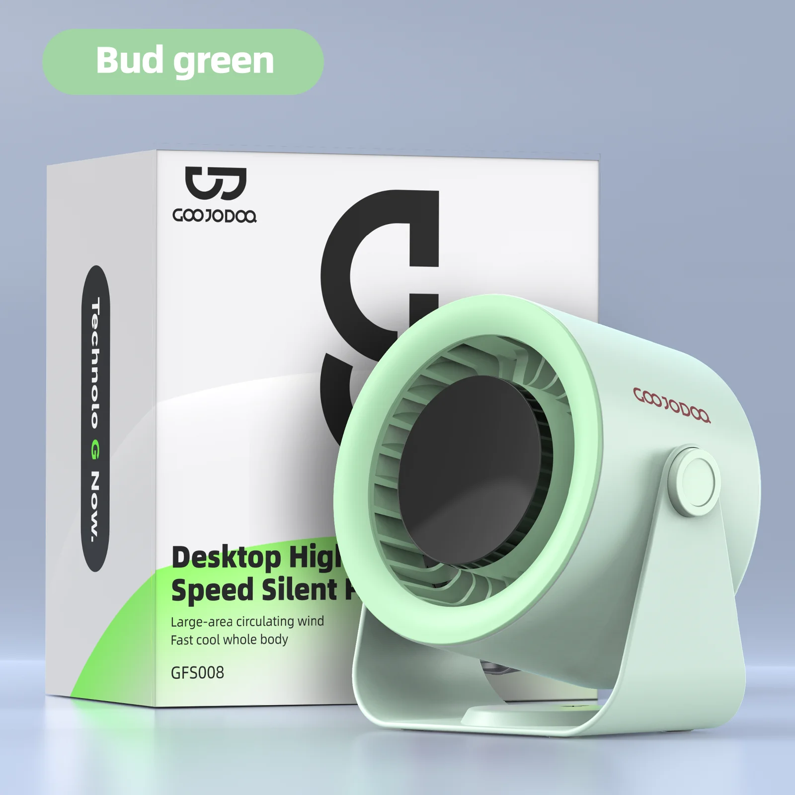 Ventilador De Escritorio (yalv) De 4000 Mah, Circulador De Aire Silencioso Con Velocidad Ajustable Y Pantalla Digital De Velocidad.