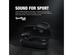 Fone De Ouvido Sem Fio Oraimo Sportbuds Bt5.0 Com Estojo De Carregamento 500mah Earbuds Preto