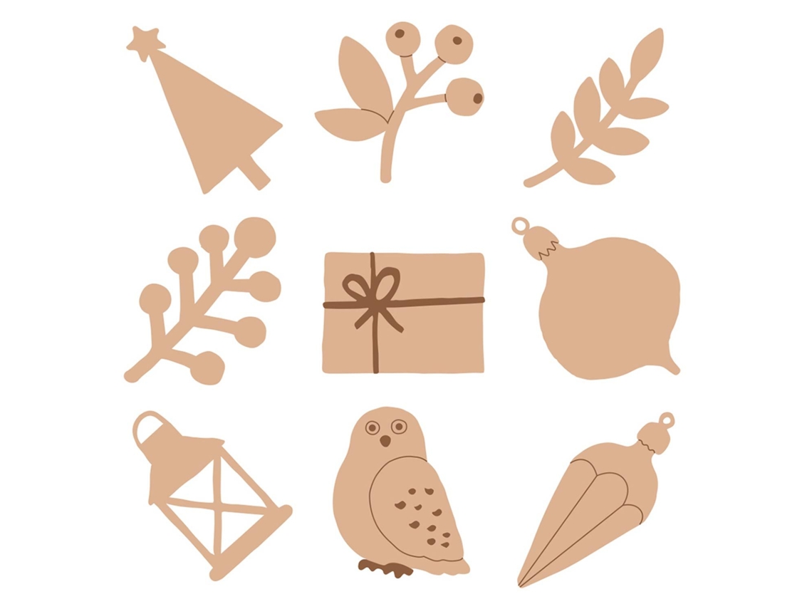 27 Mini decoraciones de madera - Tema de Navidad