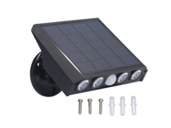 Rebe-luz Solar De Pared Ip65 Impermeable Ajustable 360° 3 Modos Led Ahorrador De Energía Para Patio Y Corredor